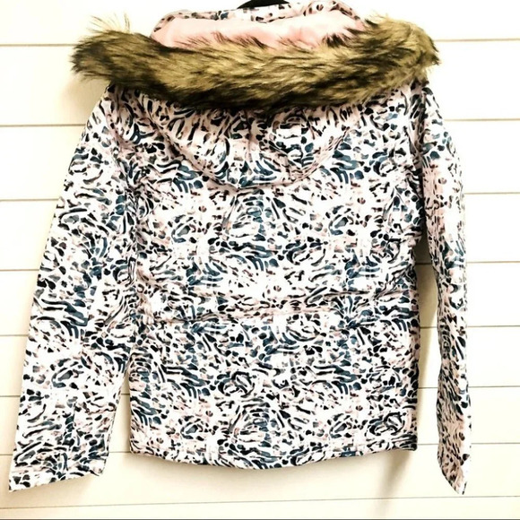 Roxy Abstract Faux Fur Trim Dry Flight Technology Parka Size 16 XXL NWT - Picture 9 of 10